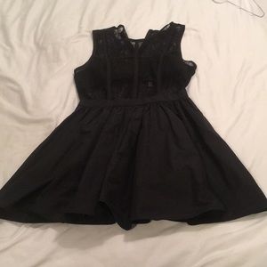 Black lace top mini dress. BCBG